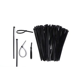 100 Pcs Reusable Binding Ties 250mm Black Repeat Tie Insulation Cable Straps