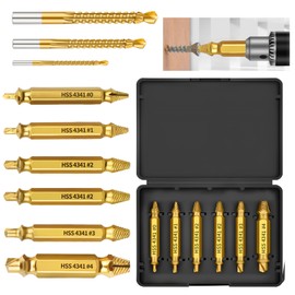 9Pcs Damaged Screw Extractor Set, Screw Remover and Extractor Bit Set, Adult Gifts for Men, General bit Set Double Ended for Damaged Broken Stripped Screws