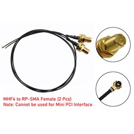 U.FL to RP-SMA M.2 NGFF UFL to RP SMA Female MHF4 IPX4 IPEX4 Ipex Connector Pigtail WiFi Antenna Extension Cable (20 inch 2 Pcs)