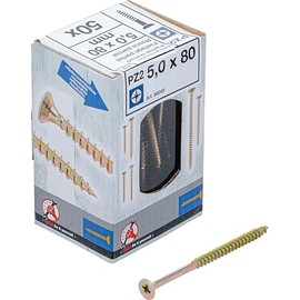 BGS Diy 88049 Multi-Purpose Screws Phillips PZ2 5.0 x 80 mm Pack of 50