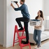 3 Step Ladder Stool for Adults, Folding Steel Step Stool