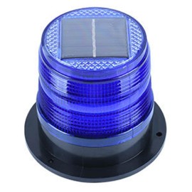 Solar Strobe Warning Light with Strong Magnetic Base LED Warning Lamp Super Bright Solar Safety Flashing Light Waterproof for Construction, Traffic, Factory, Crane Tower, Dock (Blue)