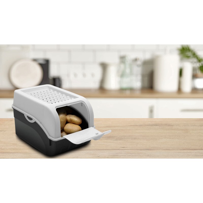 ARTECSIS Potato Storage Box, Dark Blue and White, Set of