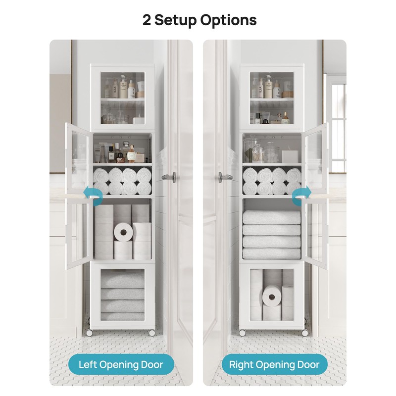 Vtopmart 63.2" Tall Slim Bathroom Storage Cabinet with 4 Adjustable