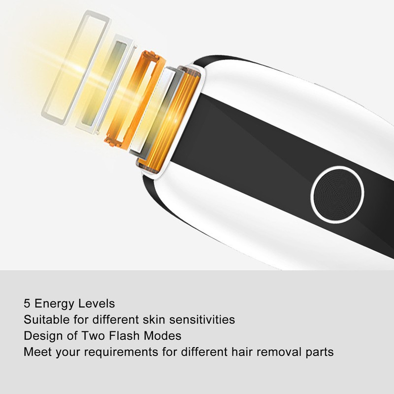 Hair Remover Safe Painless 5 Levels 2 Flash Modes Hair