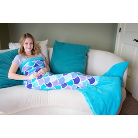 Fin Fun Mermaid Tail Blanket Cuddle Tails - Aqua Dream - Adult