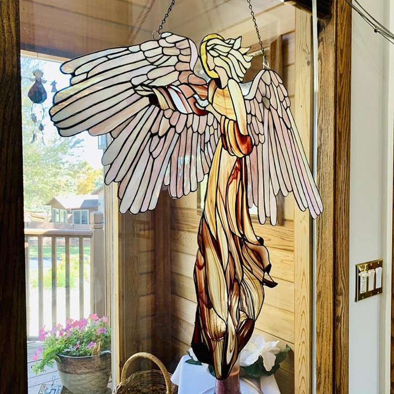 Angel Ornament Window Panel Hanging Angel Suncatcher Home Decoration