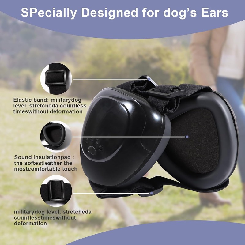 BuFan Orejeras para Perros - Protección Auditiva Ajustable, Reducción de
