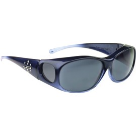Jonathan Paul Fitovers Element Medium Polarized Over Sunglasses ; Sapphire-Crystal & Polarvue Gray, Blue