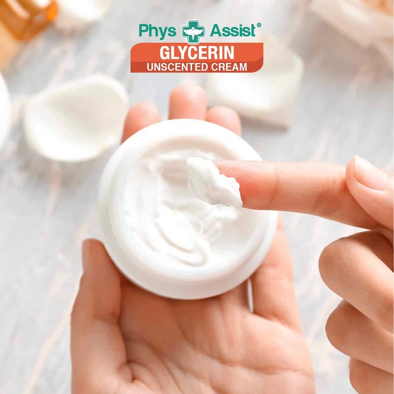 PhysAssist Oncology Glycerin Unscented Moisturizer Cream for Dry Stressed Skin.