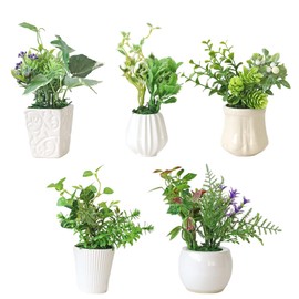 山久 造花 インテリア CT触媒加工のグリーンミニポット 5個おまかせセット 姫グリーン 観葉植物 0910-9010a 人工観葉植物 フェイクグリーン mgr