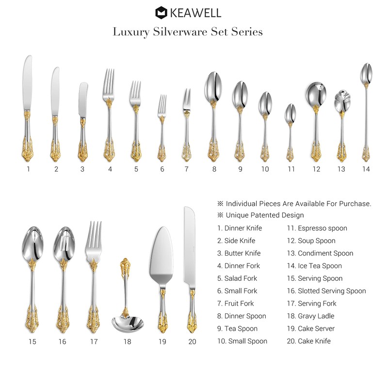 KEAWELL Luxury Dinner Spoon, Set of 4, 18/10 Stainless Steel