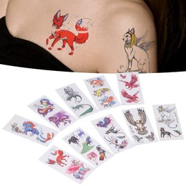 Tatuajes Temporales, 10 Piezas de Pegatinas de Tatuaje de Animales, Pegatinas de Tatuaje de Arte a Prueba de Agua para Hombres, Mujeres, Pájaros, Caballos, águila, Patrones