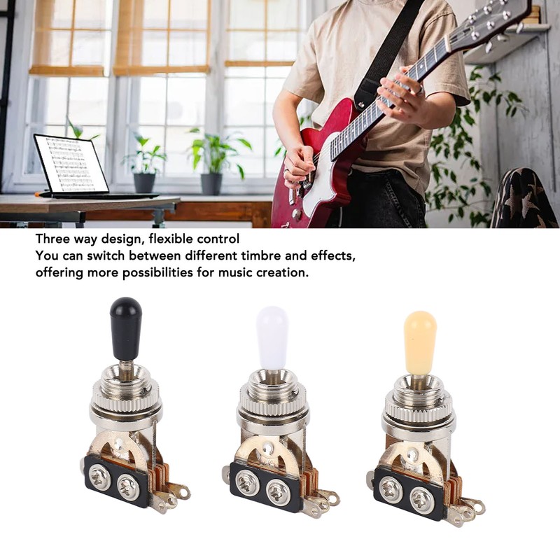 3pcs 3 Way Guitar Toggle Switches Short Straight Switch with
