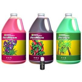 General Hydroponics FloraGro, FloraBloom, FloraMicro Combo Fertilizer set + 1oz Rapidstart (Gallons)