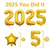 2025 You Did It Balloons - Golden Graduation Decorations with