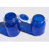 Circleware Blue Orchard cobalt blue colored glass Jars, 2 piece: