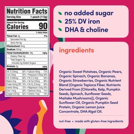 Cerebelly Baby Food Pouches – Organic Dairy Free Smoothies for Toddlers | No Added Sugar, Fiber, Non-GMO | Baby Smoothie Pouches | 4 Ounce BPA-Free Pouch | Spinach Strawberry Banana | 6 Count