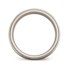 Chisel Titanium Brushed/Polished 0.05Ct. Diamond Rounded Edge Band (Width=7)