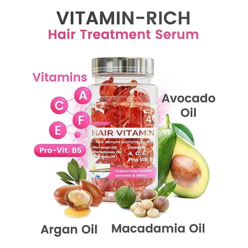 Cápsulas Cabello Vitamina Aceites Esenciales Reparación | 40