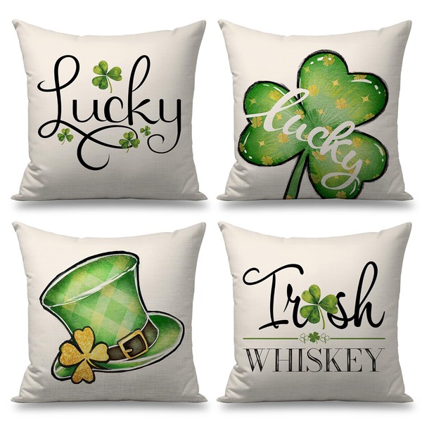 OPULANE St Patricks Day Pillow Covers 18x18 Set of 4