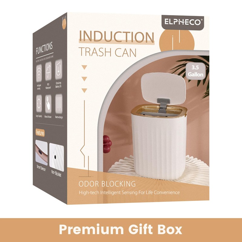 ELPHECO 3.5 Gallon Waterproof Motion Sensor Bedroom Trash Can with