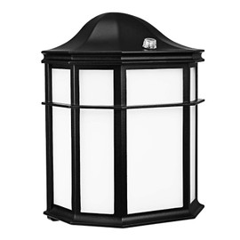 LEONLITE LED Wall Sconce Light Dusk to Dawn Sensor Outdoor, 14W (80W Eqv.), 1050lm, 5000K Daylight, Vintage Lantern Light Fixtures for Patio, Flush Exterior Porch Mount, Energy Star & ETL Listed