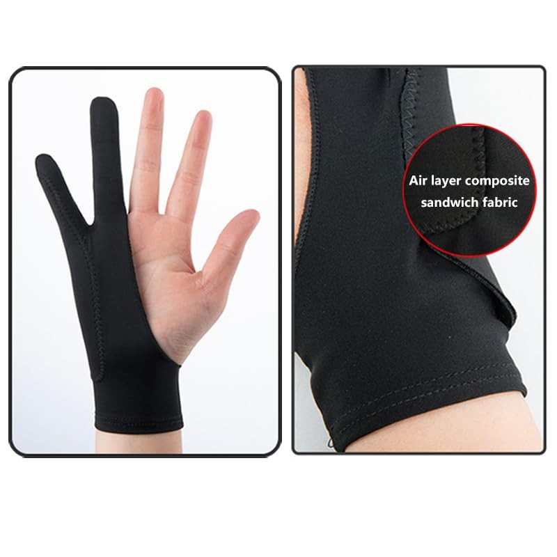aoozleny 2-Pack Artist Glove Palm Rejection Drawing Glove 1 Finger,