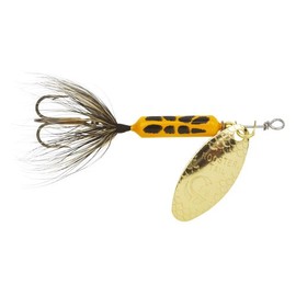 Yakima Bait Wordens 212-YLCD Rooster Tail in-Line Spinner, 2 3/4", 1/4 oz, Yellow Coachdog