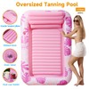 Inflatable Backyard Tanning Pool Lounger Float with Built-in Drainage, 72"×48"