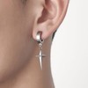 Silver Plated Star Hoop Earrings for Men Punk Star Dangle