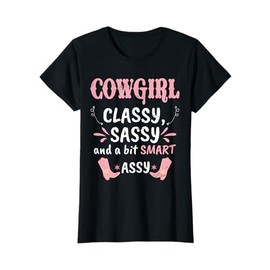 Funny Cowgirl Graphic Women Girls Cowgirl Western Rodeo T-Shirt