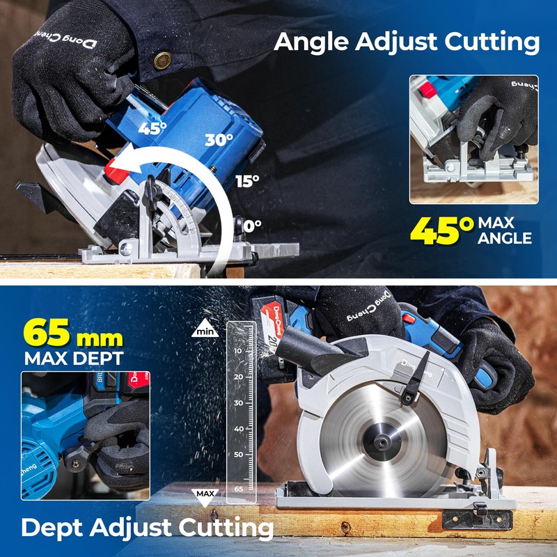 Dong Cheng Cordless Circular Saw 7-1/4-Inch 850W, Cutting Depth 65mm,