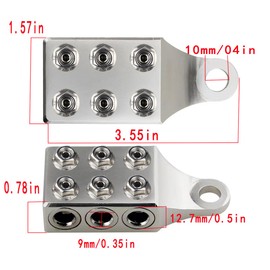Battery Terminals,12-Way Battery Terminal Connectors, 8AWG Up To 4/0(XL) AWG Gauge, For Lithium Or Agm Lead Acid Battery With Bolt Down Ends Or Threaded Studs, M10 Or 3/8”-16