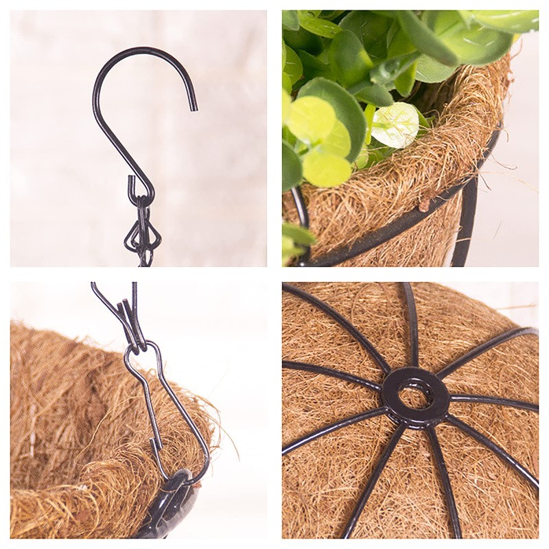 EIMQUVW 4 Pack Hanging Planter Basket Outdoor Large Hanging Flower