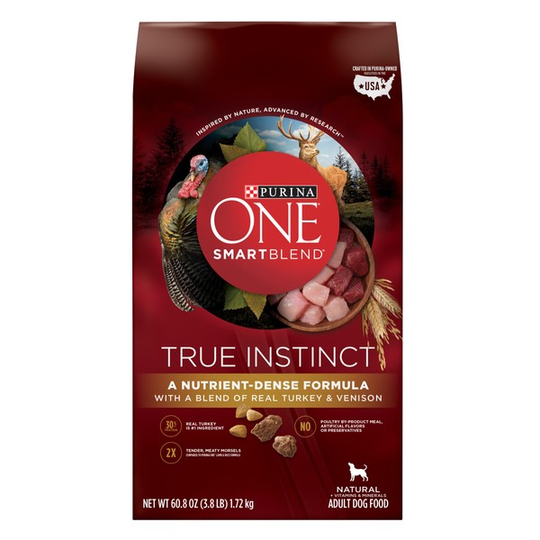 Purina ONE High Protein Natural Dry Dog Food, SmartBlend True Instinct With Real Turkey & Venison - 3.8 lb. Bag