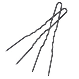 Amish Valley Products Hairpins Crinkled Heavy Duty Stainless Steel Handmade Hair Pin Use in place of Hair Clips Barrettes Bobby Pins Snag-less (3 Inch, Black)