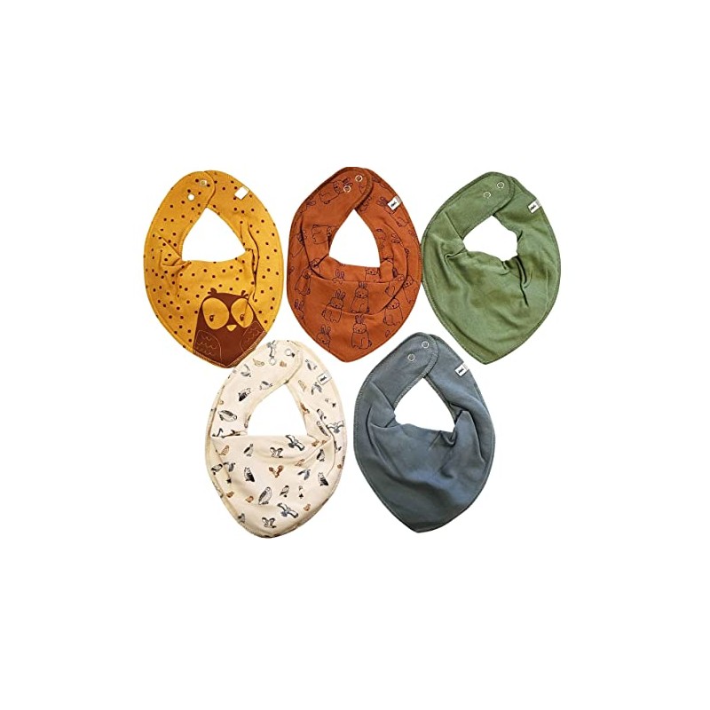 Pippi Unisex Baby Bandana Bib Solid Neckerchief, Colourful