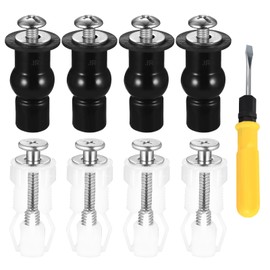 Tenbrachian 8 Pcs Toilet Seat Fittings and Fixtures, Universal Heavy Duty Toilet Seat Fixings Replacement Kit, Toilet Lids Toilet Seat Hinges Rubber Nuts for Toilet WC Blind Hole