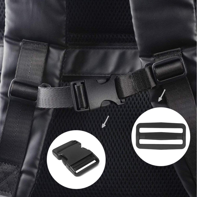 6 Pack 2 Inch Flat Dual Adjustable Plastic Side Release