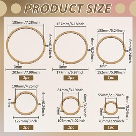 FINGERINSPIRE 6PCS Stained Glass Circle Layout Frame 6 Sizes Glass Maker Templates MDF BurlyWood Color Sheet Boards for Stained Glasses Round Shape Making Tool for DIY Crafts Handwork Project Making