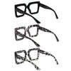 REAVEE 3 Pack Oversized Reading Glasses for Women Large Frame