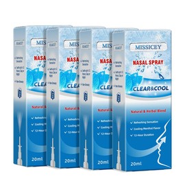 MISSICEY Nasal Spray | Cooling Menthol Flavor | Refreshing Breathing Experience | Breathe In Life Carrier, for nic | sleep, Comfort | natural mint | High Concentration Daily - Specification: 4 pcs