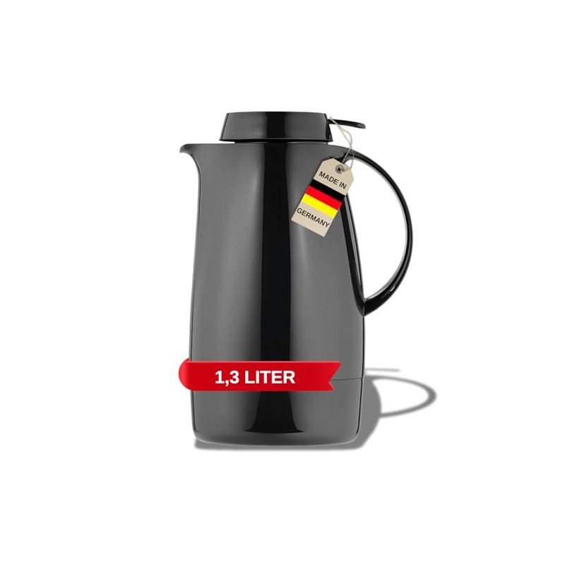 Helios Servitherm Plastic Vacuum Jug, Black, 1.3 Litre