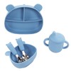 5pcs Baby Feeding Kit Food Grade Silicone Bear Design Plate