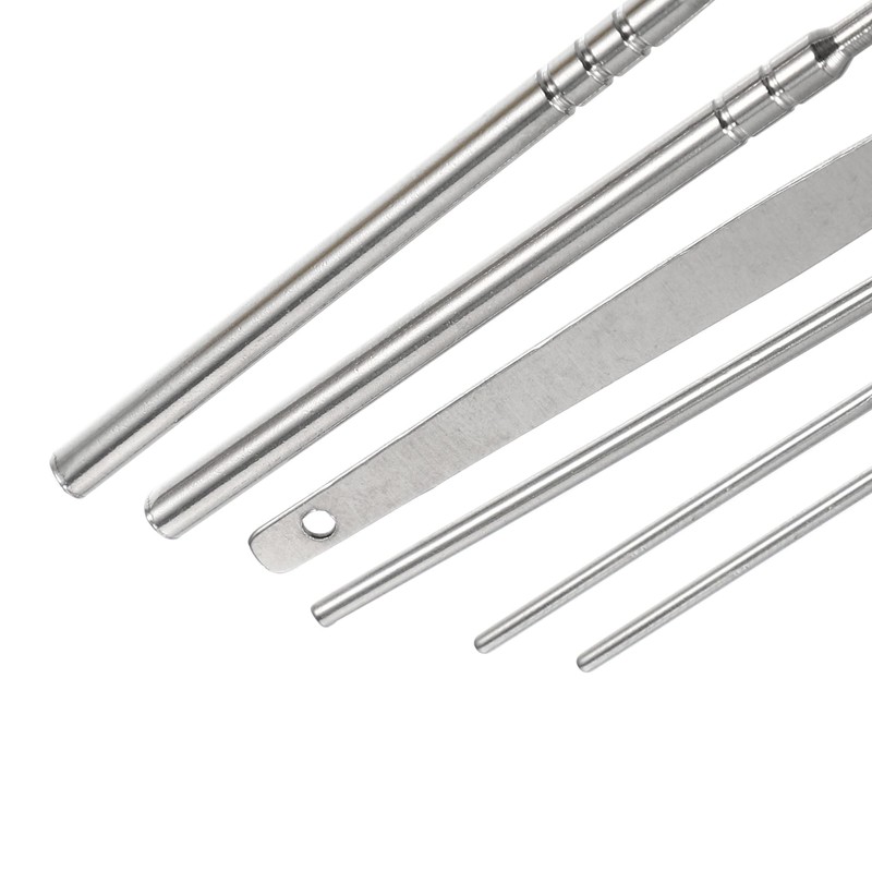 VOCOSTE 耳掃除道具セット ステンレス鋼 イヤークリーナー イヤーケアセット フェイクレザーパッケージ付き ブラウン 6個