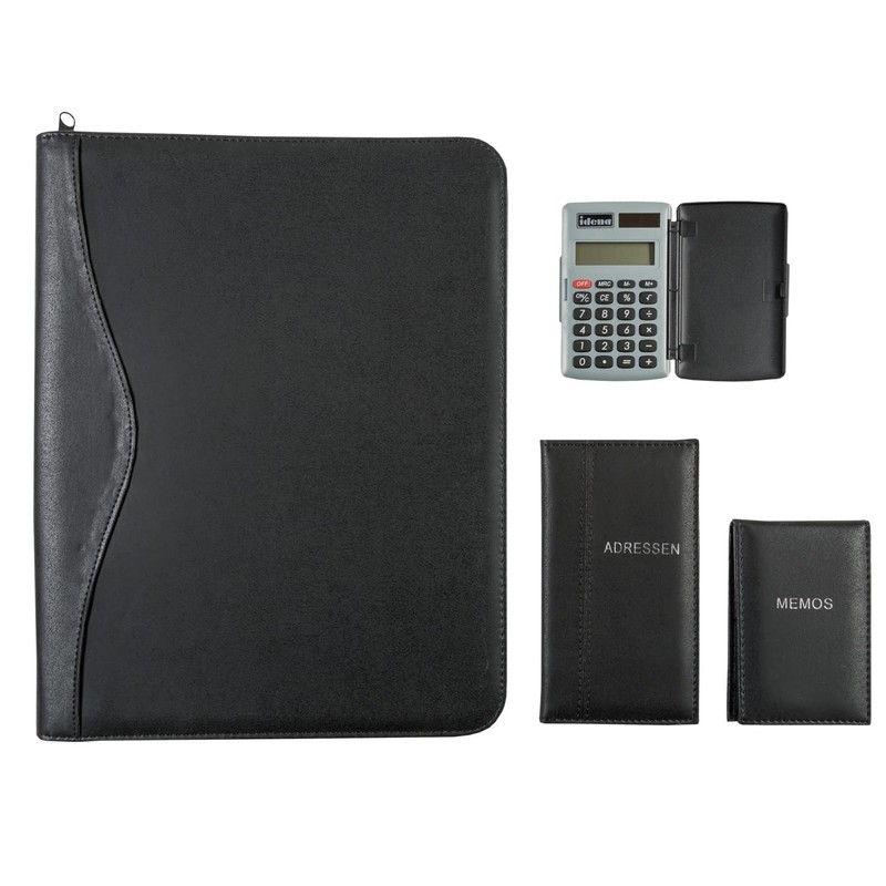 Idena Document Folder A4 with Address Book Calculator Notebook