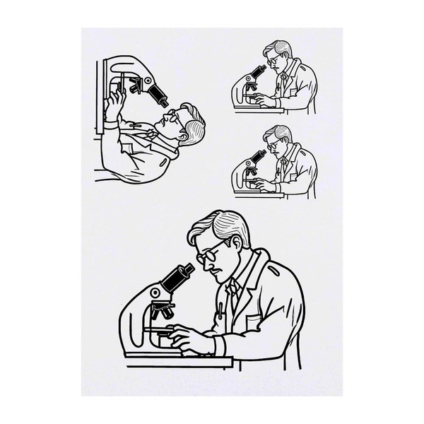 Azeeda 4 x 'Wissenschaftler untersuchen einen Mikroskop-Objektträger' Temporäre Tattoos -