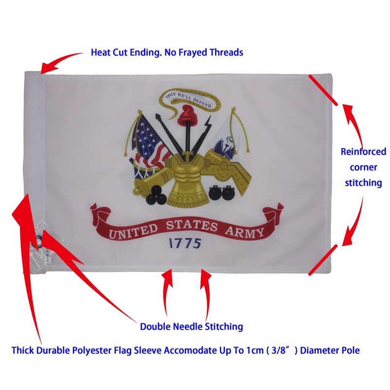 Hot Rides Durable Motorcycle Flag US Army 10 x 15