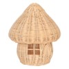 Mushroom House Night Lamp Rattan Knit Convenient Storage Mushroom Night